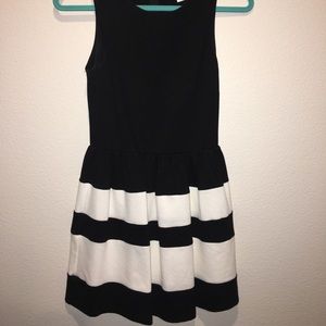 Black and white cocktail dress